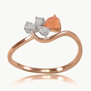 Amber Petal  Diamond Ring
