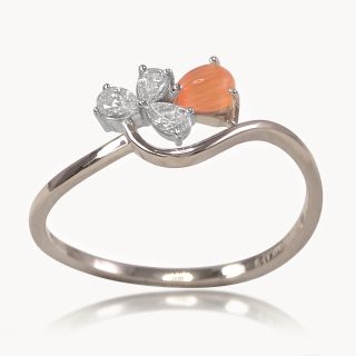 Amber Petal  Diamond Ring