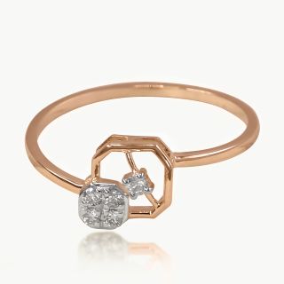 Prism loop Dainty Diamond Ring