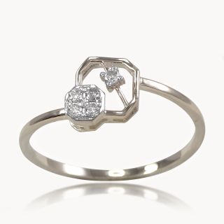 Prism loop Dainty Diamond Ring
