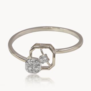 Prism loop Dainty Diamond Ring