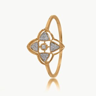 Gilded Petals Diamond Ring