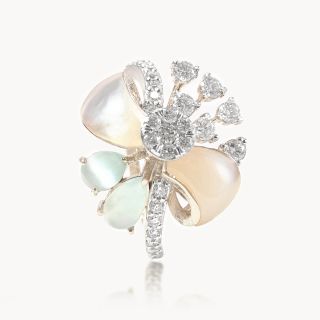 Lunar Bloosom Cocktail Diamond Ring