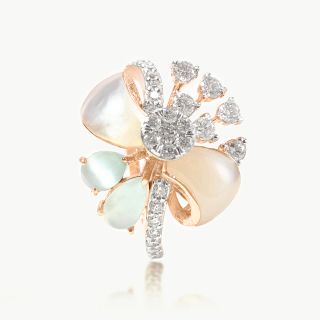 Lunar Bloosom Cocktail Diamond Ring