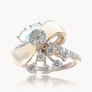 Lunar Bloosom Cocktail Diamond Ring