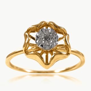 Krit Flower Design Diamond Ring For Her