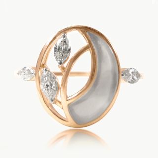 Crescent Moon Diamond Rings