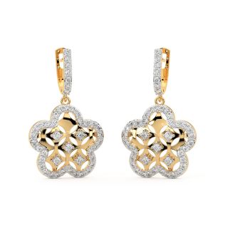 Rosy Round Diamond Earrings