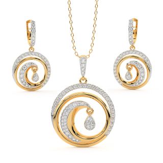 Amias Round Diamond Pendant Set 
