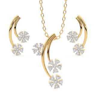 Brinley Round Diamond Pendant Set 