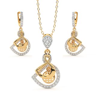 Dazzle Round Diamond Pendant Set 