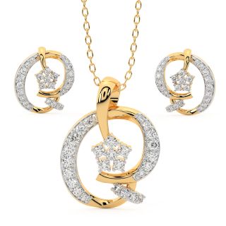 Dazzle Round Diamond Pendant Set 
