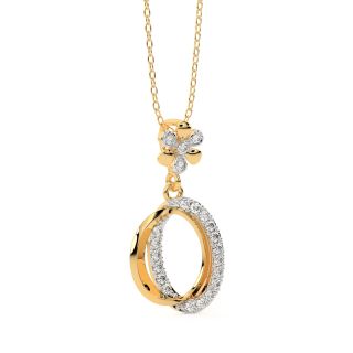 Leo Round Diamond Office Wear Pendant