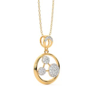 Aiden Round Diamond Office Wear Pendant