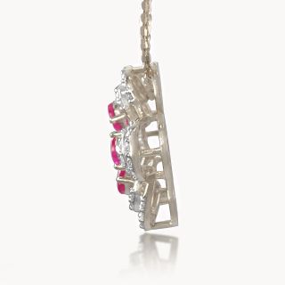 Ruby Studded Diamond Pendant