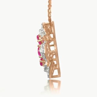 Ruby Studded Diamond Pendant