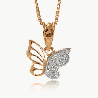 Beautiful Butterfly Design Diamond Pendant
