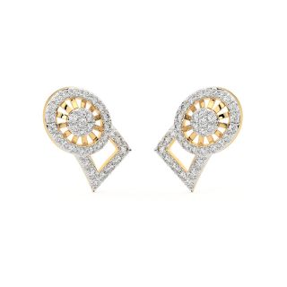 Divsha Round Diamond Stud Earrings