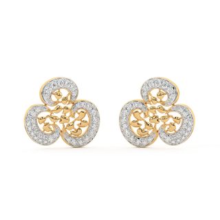 Columba Round Diamond Stud Earrings