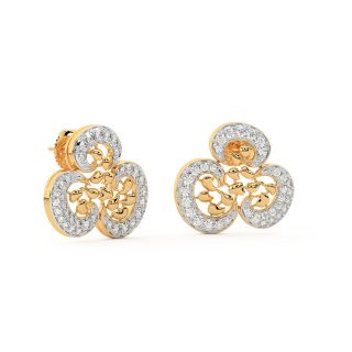 Columba Round Diamond Stud Earrings