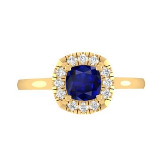 Diamond Ring With Blue Colour Stone