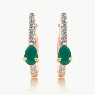 Emerald Dewdrops Diamond Hoop