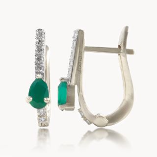 Emerald Dewdrops Diamond Hoop