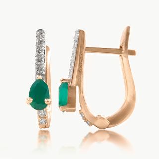 Emerald Dewdrops Diamond Hoop