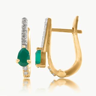 Emerald Dewdrops Diamond Hoop