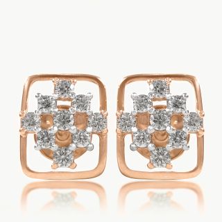 Geometric Floral Diamond Earings