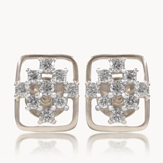 Geometric Floral Diamond Earings