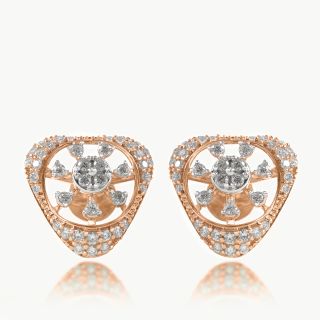 Triangular Snowflake Diamond Studs