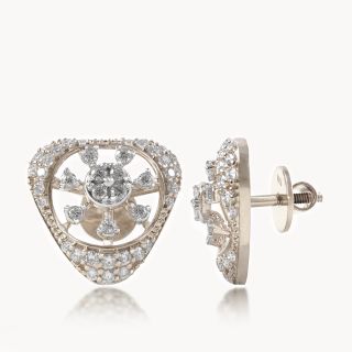 Triangular Snowflake Diamond Studs