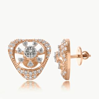 Triangular Snowflake Diamond Studs