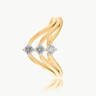 Trinity Wave Diamond Ring