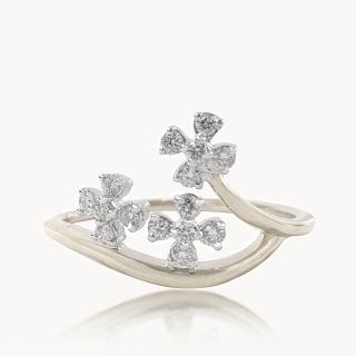 Floral Cascade Diamond Ring