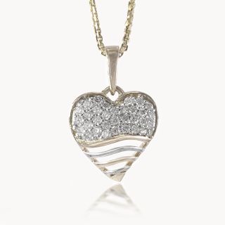 Wavy Heart Diamond Pendant