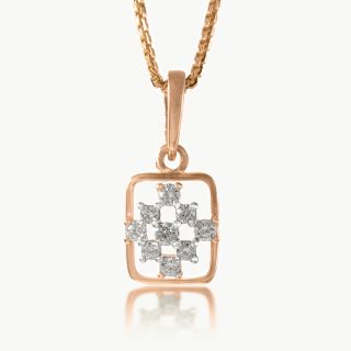 Geometric Floral Diamond Pendant