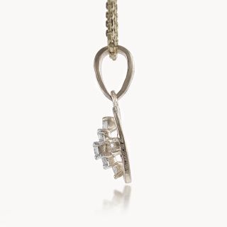 Geometric Floral Diamond Pendant
