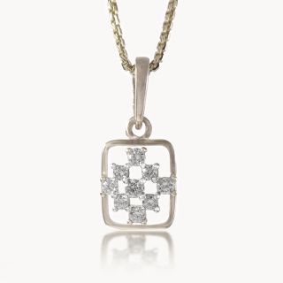 Geometric Floral Diamond Pendant