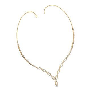 Evergreen Leaf Design Diamond Necklace 