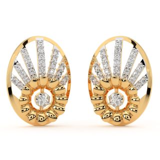 Marit Round Diamond Stud Earrings