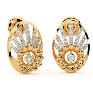 Marit Round Diamond Stud Earrings