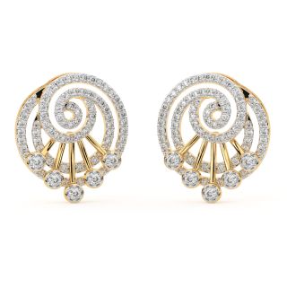 Celine Round Diamond Stud Earrings