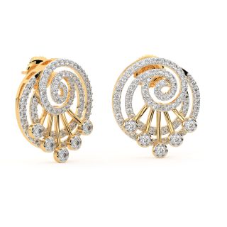 Celine Round Diamond Stud Earrings