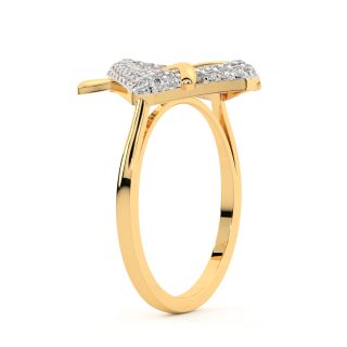 Gold Lean Layers Diamond Engagement Ring