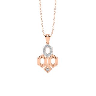 Zoe Hexagon Pattern Diamond Pendant