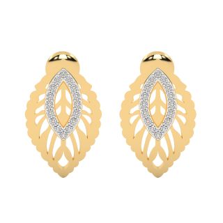 Stylish Leaves Design Diamond Earrings
