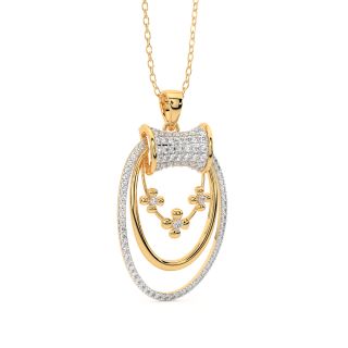 Golden Flower Design Diamond Pendant