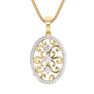 Oval Design Diamond Pendant